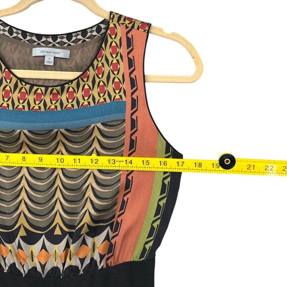Classiques Entier Geometric Vibrant Print Knee-Length Sleeveless Silk Dress 0 - Picture 6 of 8